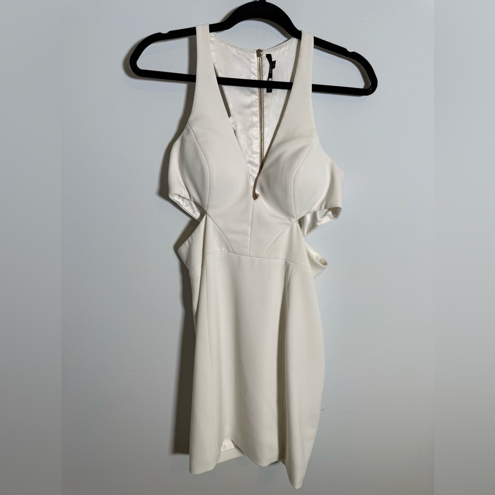 Jay Godfrey Ivory‎ Cutout Bodycon Cocktail Dress | Modern Minimalist Bridal Chic